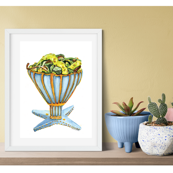 Watercolor, food illustration, seaweed illustration, starfish bowl illustration, watercolor art, art print, editorial illustration, art licensing, food illustrator for hire, hire an illustrator, Boston watercolor artist, Woburn illustrator, book cover Design.