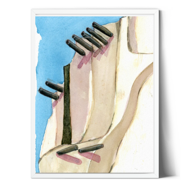 Adobe Abode - American Southwest Stylized Watercolor Canvas Print