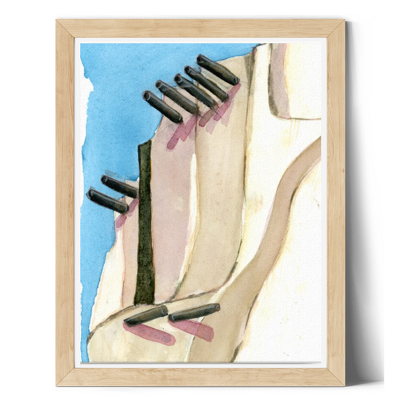 wall art, watercolor painting, expressive artwork, home decor, architecture illustration, travel art, home decor gift, visual art, fine art, timeless, watercolor illustration, serenity, atmospheric, ethereal, gifts for travel lovers, atmospheric painting, wall art for living room, travel lover, skyline canvas, tan blush, serenity, international decor, magical realism, bedroom wall decor, American southwest, Sedona, Arizona, ethereal illustrations.