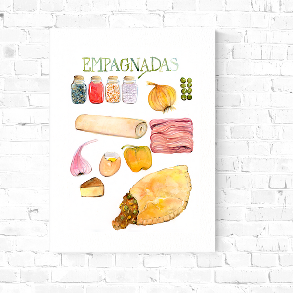 Empanada - Colorful Watercolor Kitchen Art Print