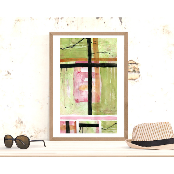 Surface designer, wall art, travel illustrator, graphic art, visual art, fine art, painted illustrations, home decor, art licensing, watercolor paintings, Illustrations, surface design, atmospheric, emerald green abstract art, asymmetrical art, watercolor with salt, pink and green, black and green abstract background, visual texture, graded wash watercolor, graphic illustration.