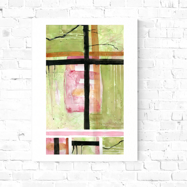 Surface designer, wall art, travel illustrator, graphic art, visual art, fine art, painted illustrations, home decor, art licensing, watercolor paintings, Illustrations, surface design, atmospheric, emerald green abstract art, asymmetrical art, watercolor with salt, pink and green, black and green abstract background, visual texture, graded wash watercolor, graphic illustration.