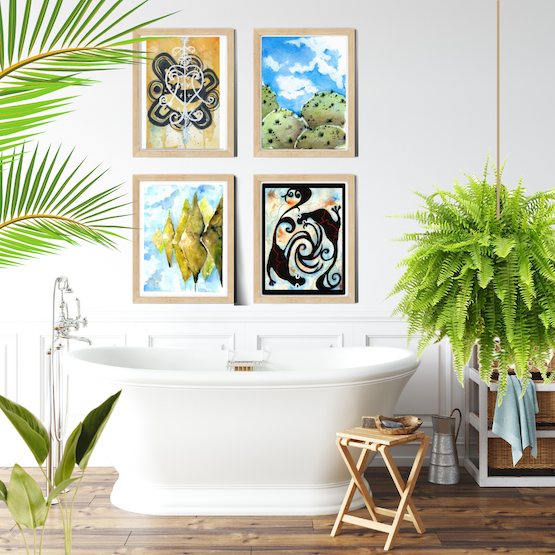 Sky Mountain - Ethereal Peruvian Stone Forest Watercolor Art Print