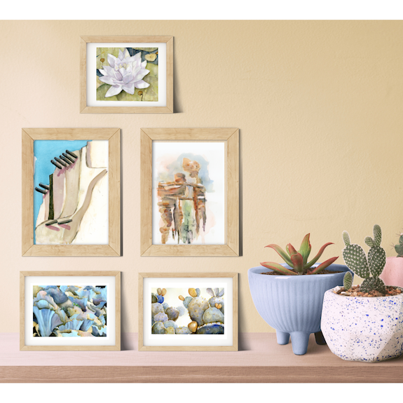 Blue Mushroom Watercolor Art Print