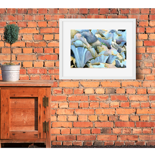 Blue Mushroom Watercolor Art Print