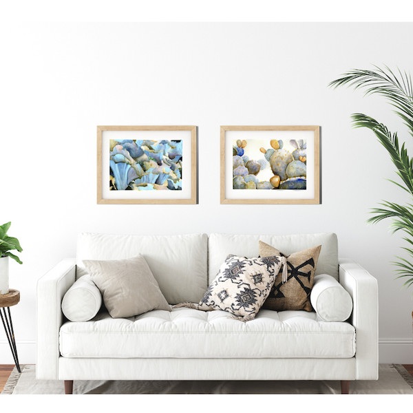 Blue Mushroom Watercolor Art Print