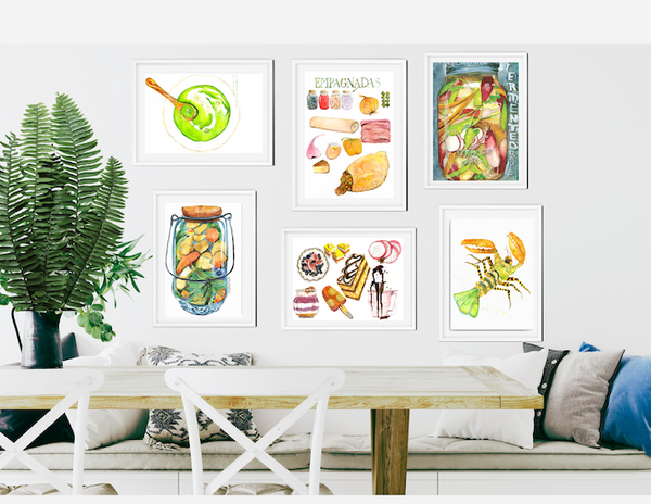 Dessert 4 Breakfast  - Dessert Illustration Kitchen Art Print