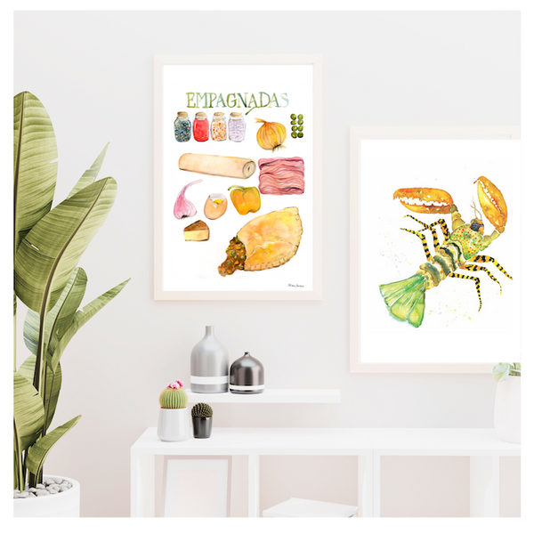 Empanada - Colorful Watercolor Kitchen Art Print