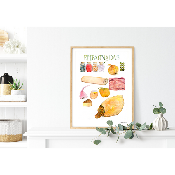 Empanada - Colorful Watercolor Kitchen Art Print