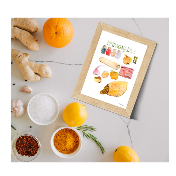 Empanada - Colorful Watercolor Kitchen Art Print