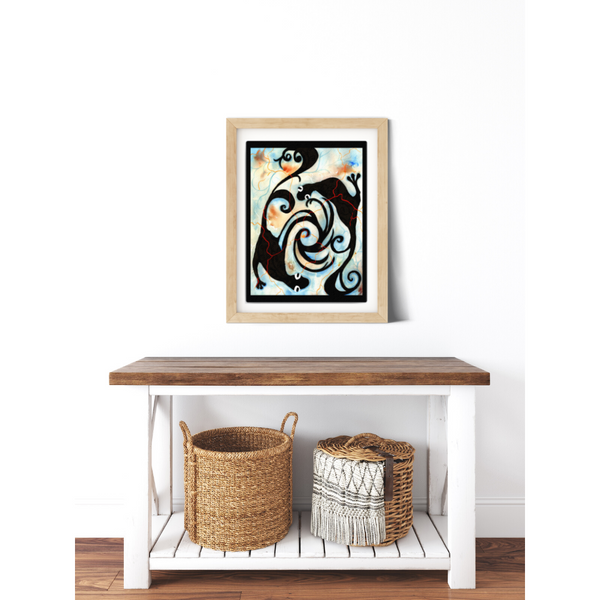wall art, watercolor painting, expressive art, home decor,  expressive artwork, travel art, home decor gift, visual art, fine art, timeless, dreamscapes, serenity, atmospheric, ethereal, gifts for travel lovers, atmospheric painting, expressive artwork, travel lover, pacific home decor, gouache paintings, tribal art, gifts for him, ourouboros, petroglyphs, reptile art, pictographs, anole, graphic art