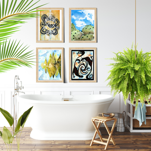 Sky Mountain - Ethereal Peruvian Stone Forest Watercolor Canvas Print