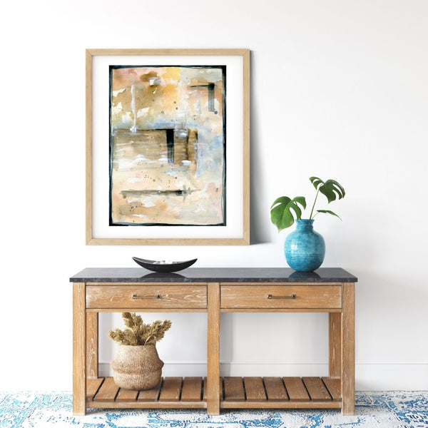 Antigua in Blue - Atmospheric Abstract Watercolor Art Print