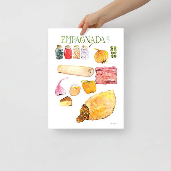 Empanada - Colorful Watercolor Kitchen Art Print