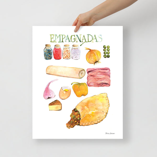 Empanada - Colorful Watercolor Kitchen Art Print