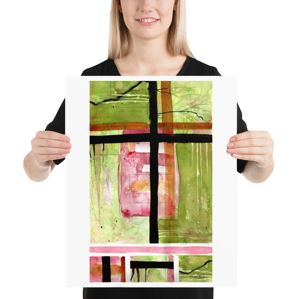 Surface designer, wall art, travel illustrator, graphic art, visual art, fine art, painted illustrations, home decor, art licensing, watercolor paintings, Illustrations, surface design, atmospheric, emerald green abstract art, asymmetrical art, watercolor with salt, pink and green, black and green abstract background, visual texture, graded wash watercolor, graphic illustration.