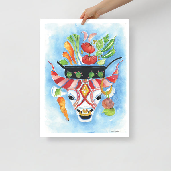 Surface designer, wall art, botanical art, visual art, fine art, painted illustrations, home decor, art licensing, atmospheric, living room wall art, bohemian wall decor, gift for foodies, travel lovers, gifts for mom, gifts for him, stylized, watercolor painting with pen and ink, american southwest, cow illustration, long-horn cattle, recipe illustration, food illustration