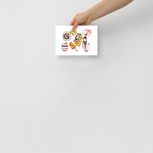 Dessert 4 Breakfast  - Dessert Illustration Kitchen Art Print