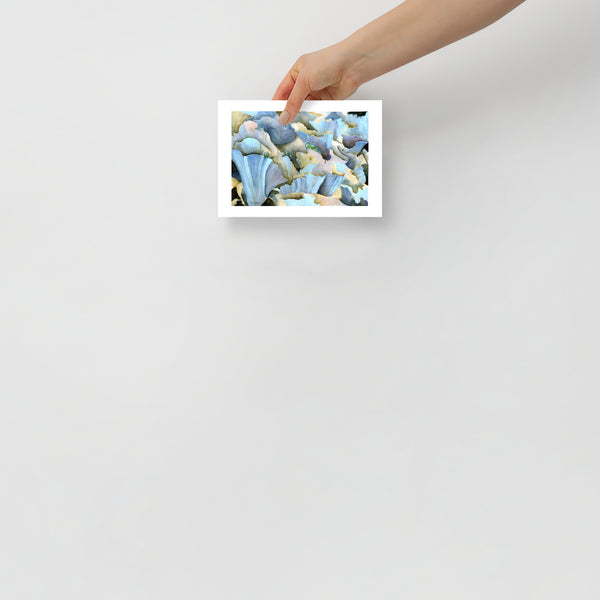 Blue Mushroom Watercolor Art Print