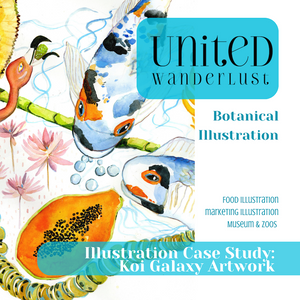 Illustration Case Study: Step-by-step Process for “Koi Galaxy” Botanical Watercolor
