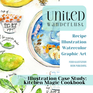 Illustration Case Study: Step-by-Step Process for KITCHEN MAGIC Interactive Cookbook Artwork