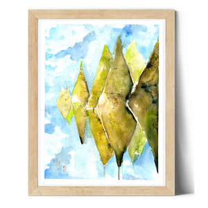 Surface designer, wall art, travel illustrator, graphic art, visual art, fine art, painted illustrations, home decor, art licensing, watercolor paintings, Illustrations, surface design, atmospheric, emerald green abstract art, asymmetrical art, watercolor with salt.