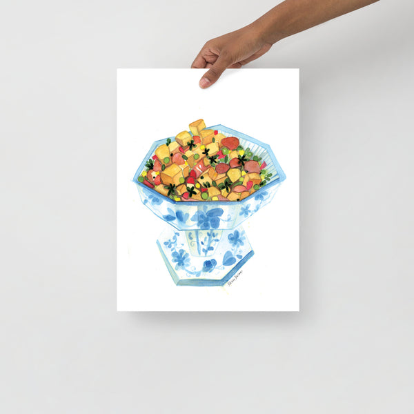 Watercolor, food illustration, potato salad illustration, salad illustration, cookbook illustration, watercolor art, art print, editorial illustration, art licensing, food illustrator for hire, hire an illustrator, Boston watercolor artist, book cover design.