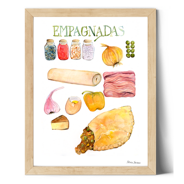 Empanada - Colorful Watercolor Kitchen Art Print