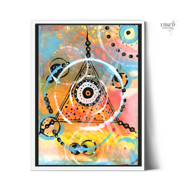 Third Eye - 4 3/4” X 6 11/16" - Atmospheric Abstract Pour Painting Original Art
