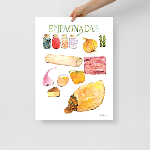 Empanada - Colorful Watercolor Kitchen Art Print