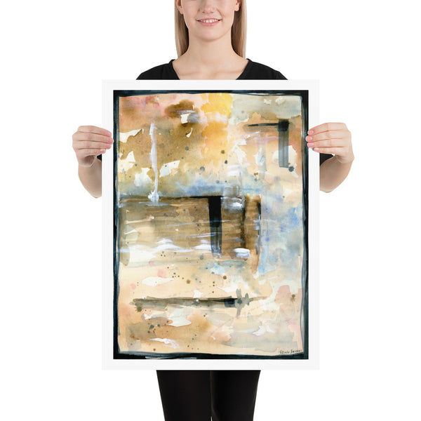 Antigua in Blue - Atmospheric Abstract Watercolor Art Print
